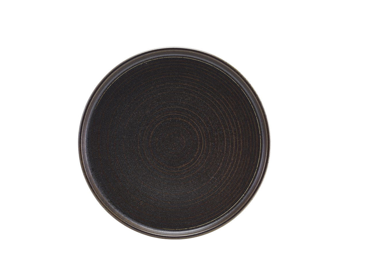 Terra Porcelain Black Low Presentation Plate 25cm 6 Pack