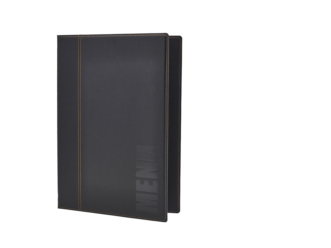 Contemporary A4 Menu Holder Black 4 Pages