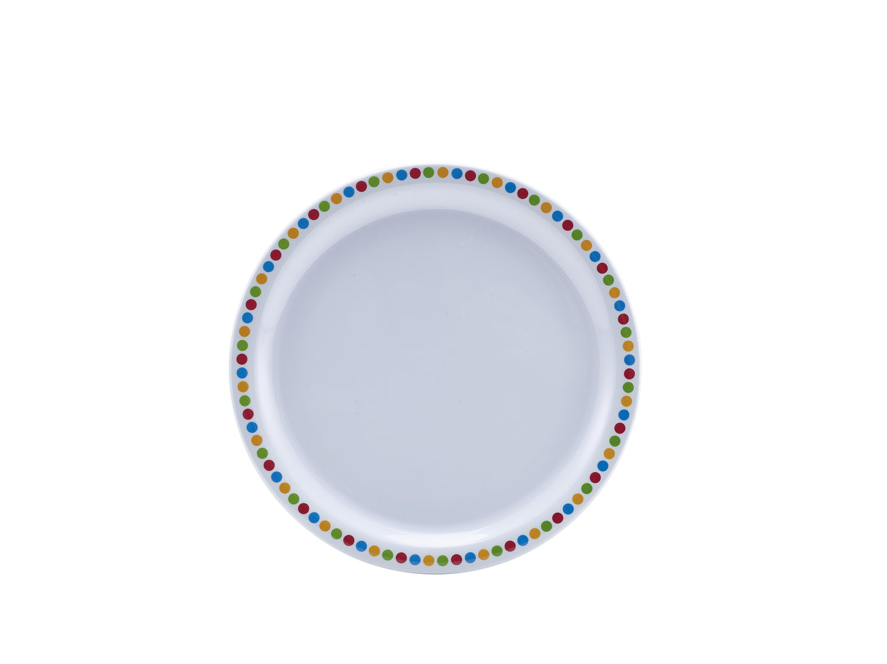 Genware Melamine 9" Plate - Coloured Circles 12 Pack