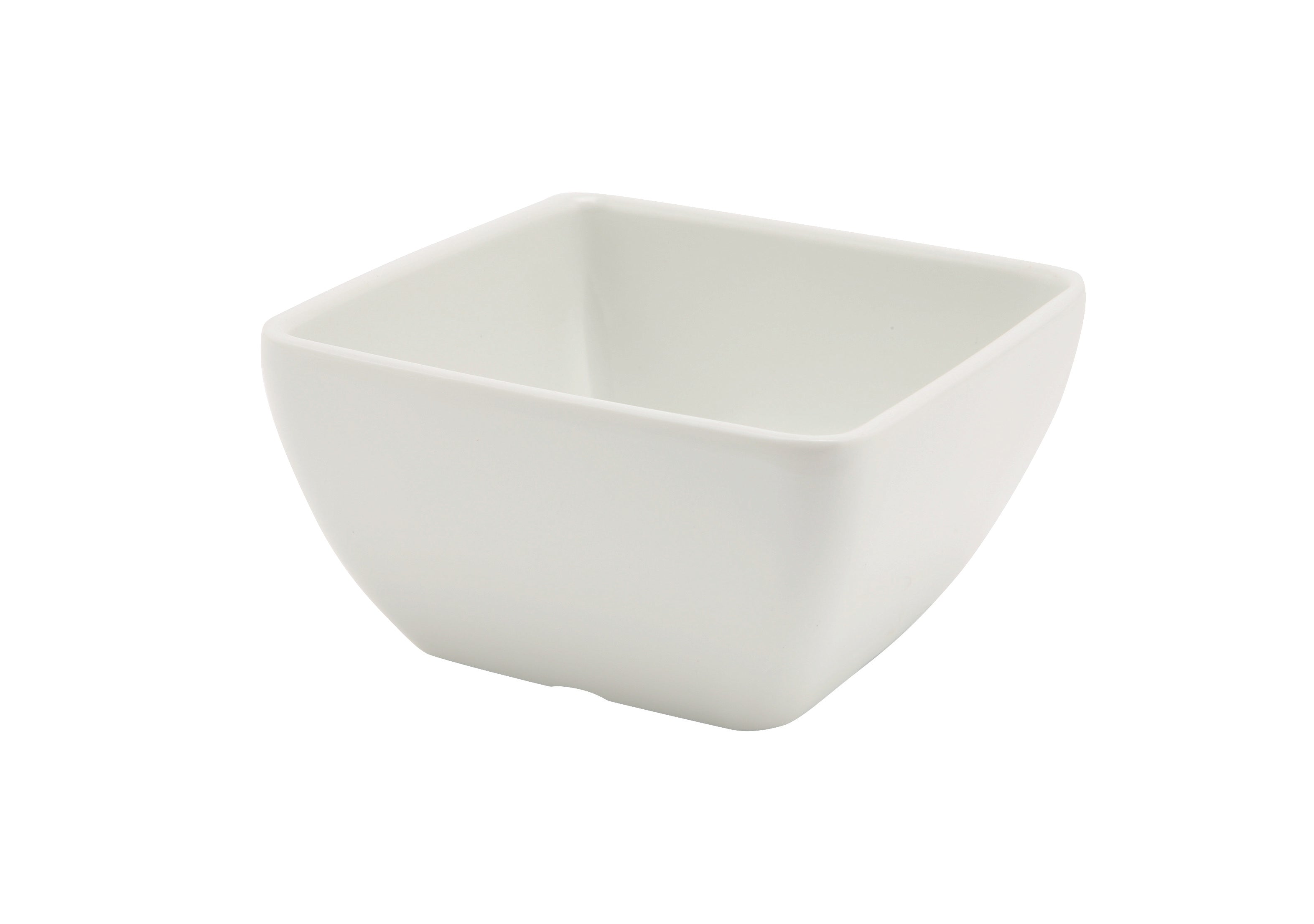 White Melamine Curved Square Bowl 10.5cm