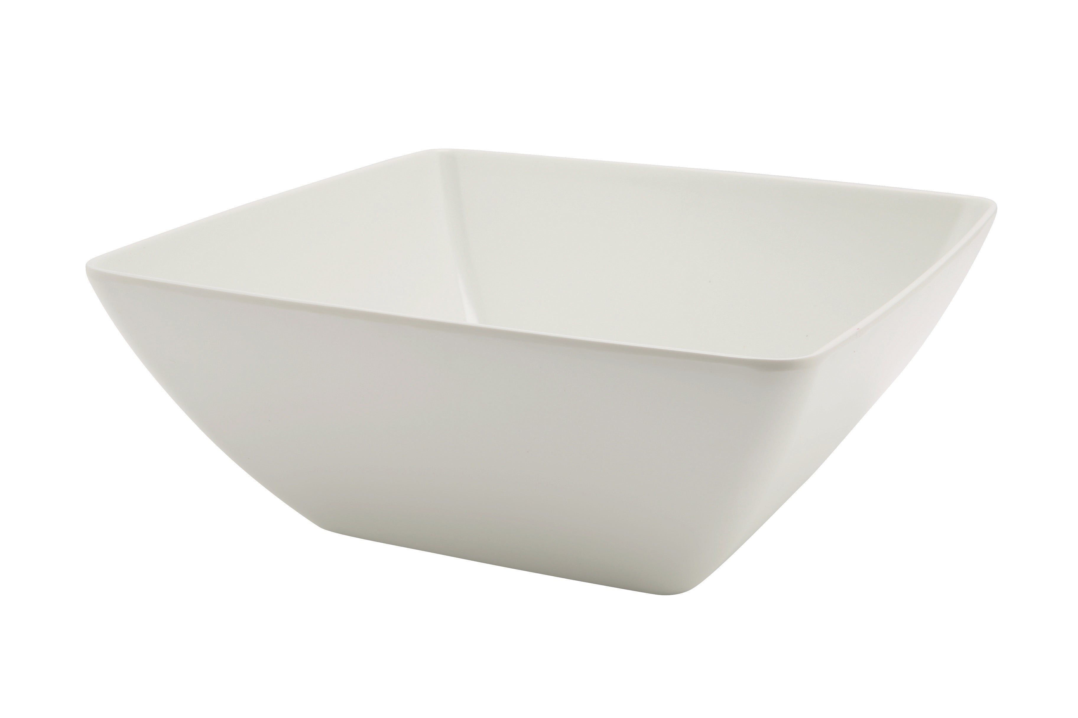 White Melamine Curved Square Bowl 26.2cm