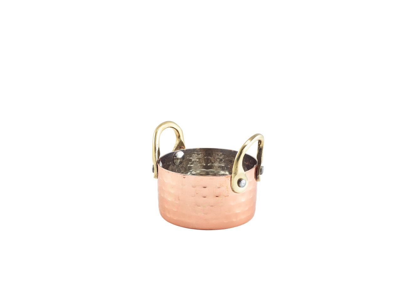 Mini Hammered Copper Casserole Dish 7.5 x 4cm 12 Pack