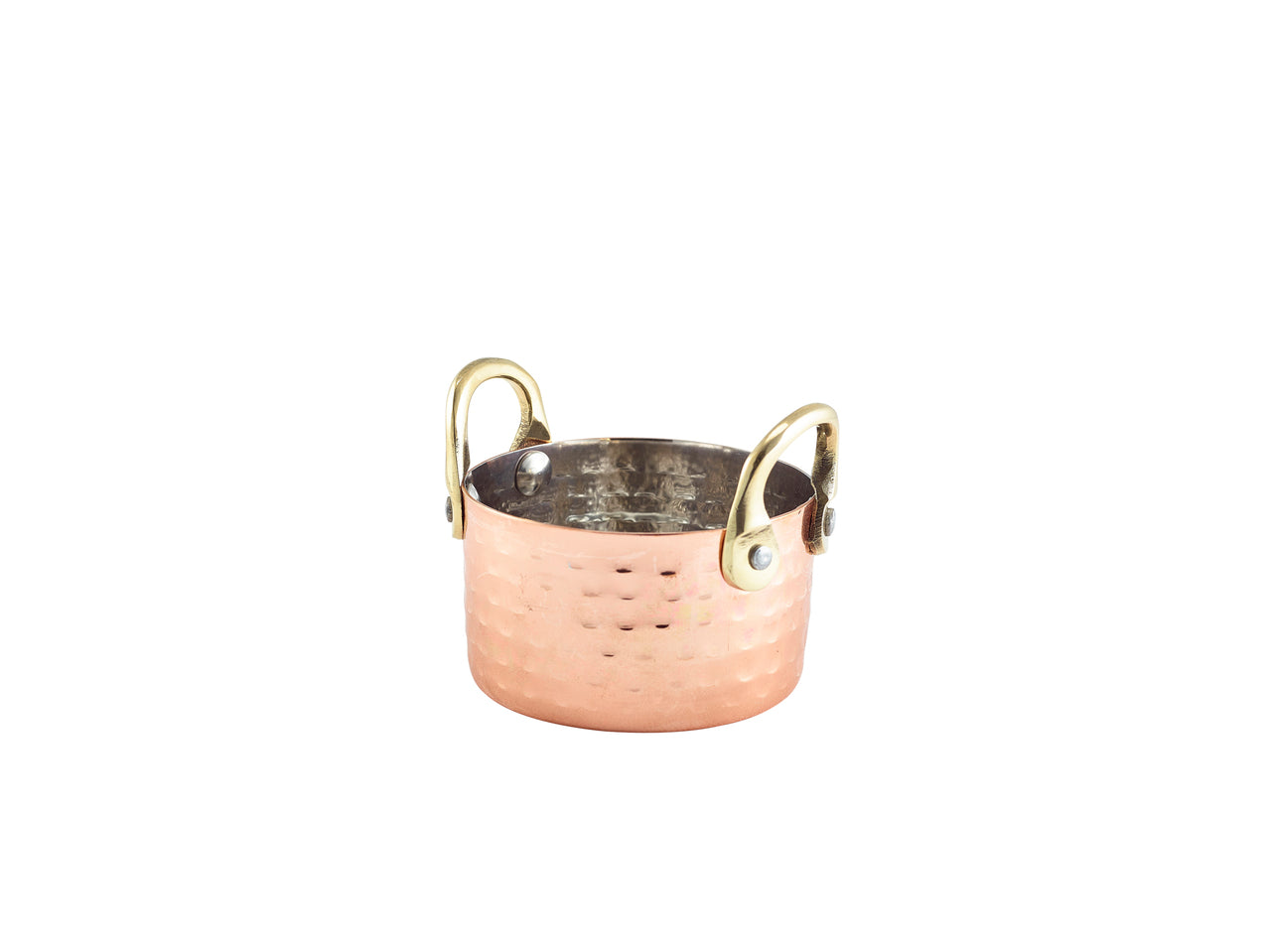 Mini Hammered Copper Casserole Dish 8.2 x 5cm 12 Pack