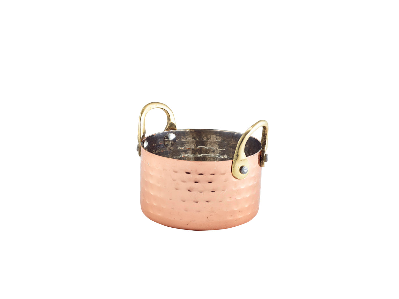 Mini Hammered Copper Casserole Dish 9.2 x 5cm 12 Pack