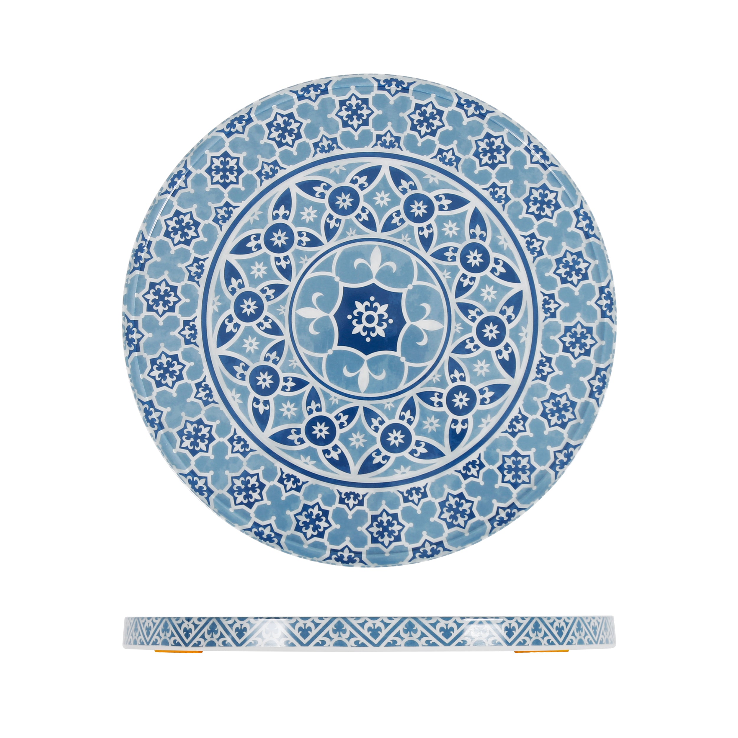 Blue Marrakesh Melamine Round Slab 28.5cm