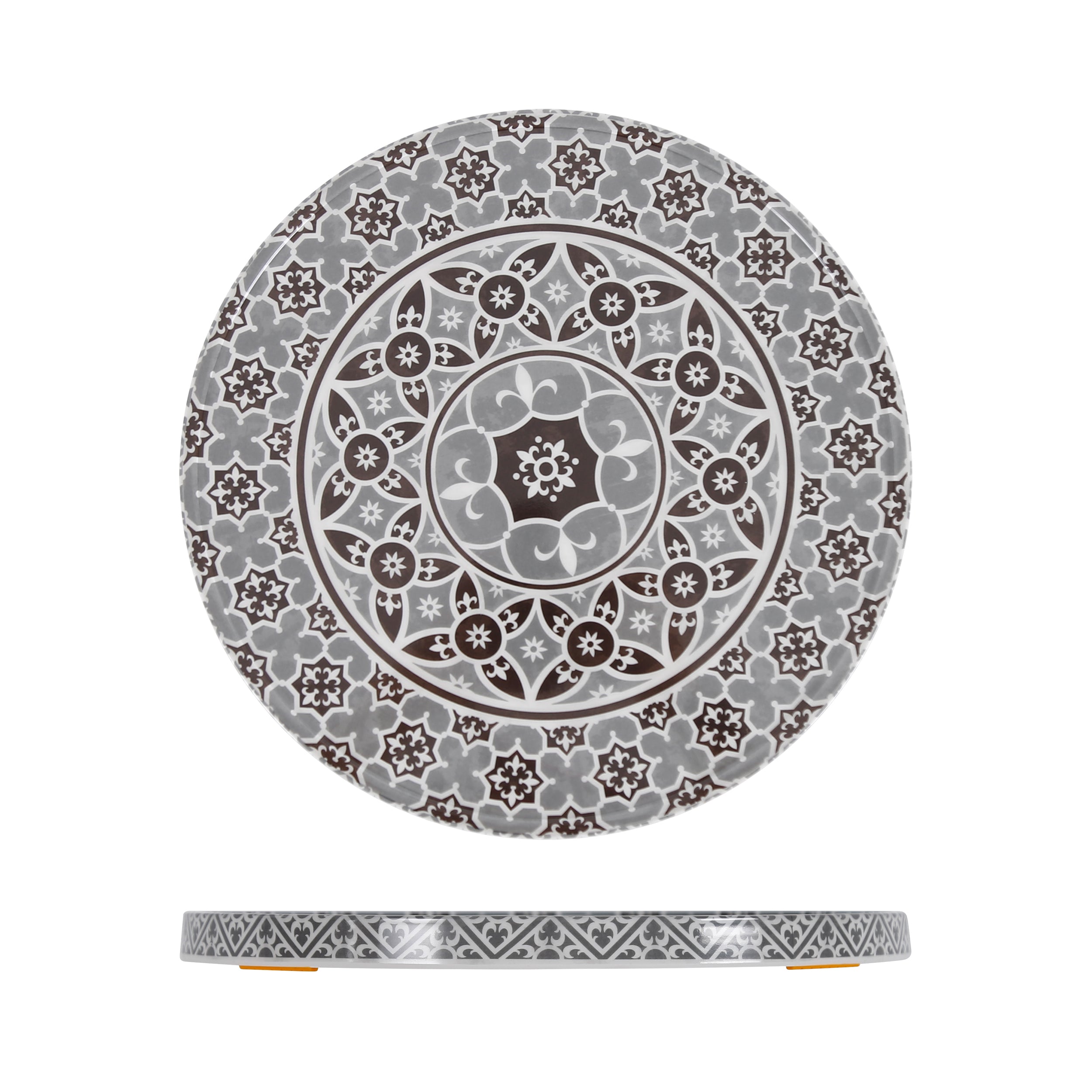 Grey Marrakesh Melamine Round Slab 28.5cm