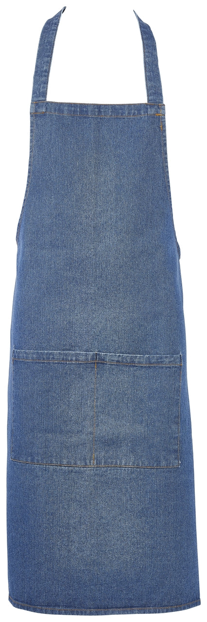 Washed Denim Bib Apron 70 x 90cm