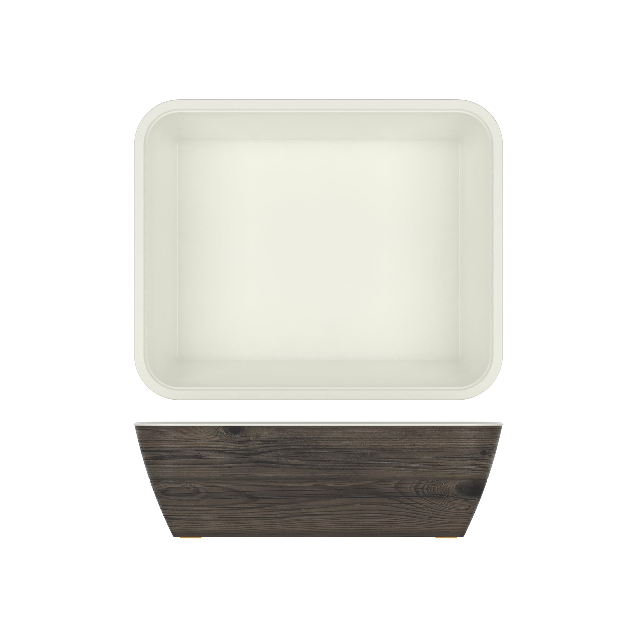 Oak/White New Haven Melamine GN1/2 Deep Dish 32.5 x 26.5 x 10cm