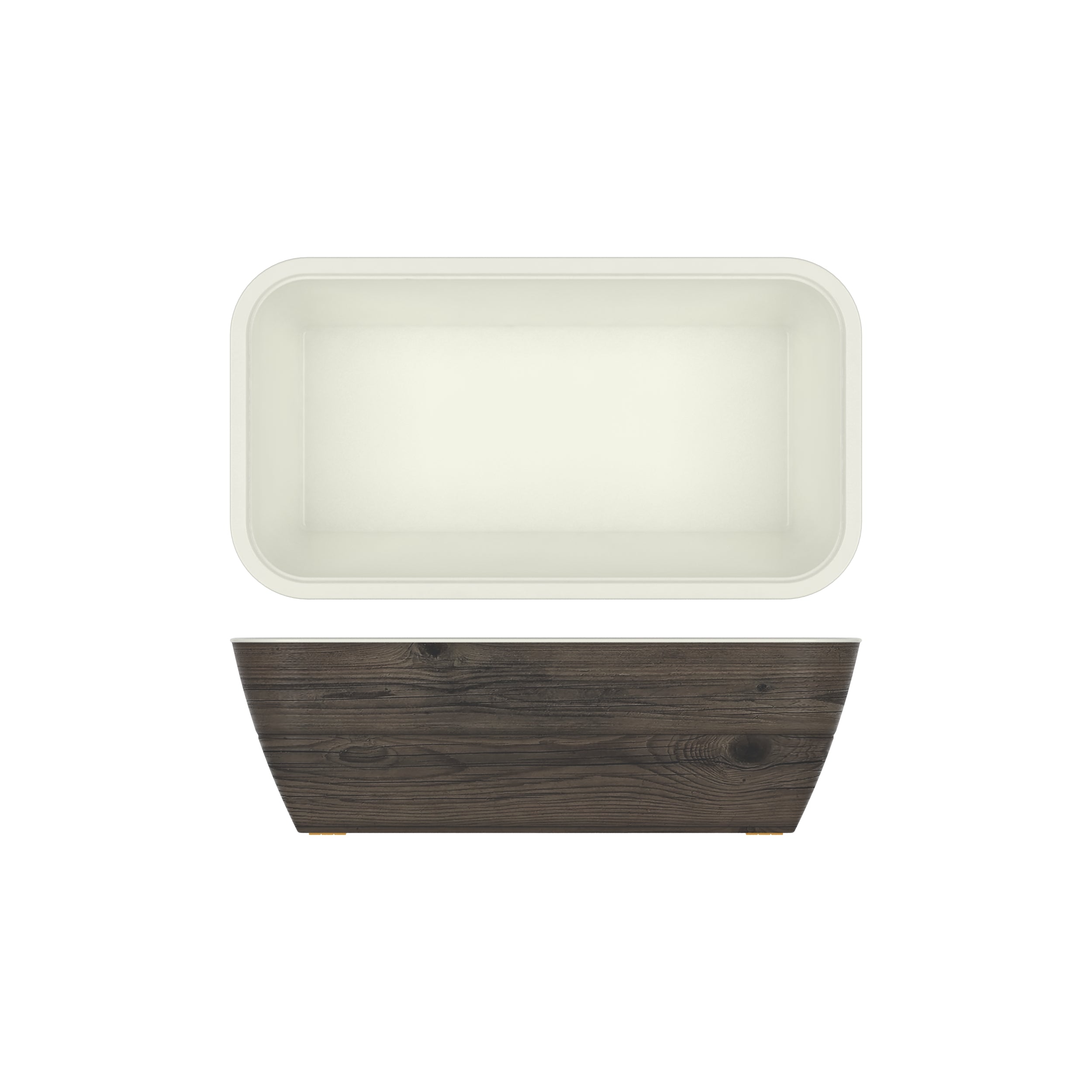 Oak/White New Haven Melamine GN1/3 Deep Dish 32.5 x 17.6 x 10cm