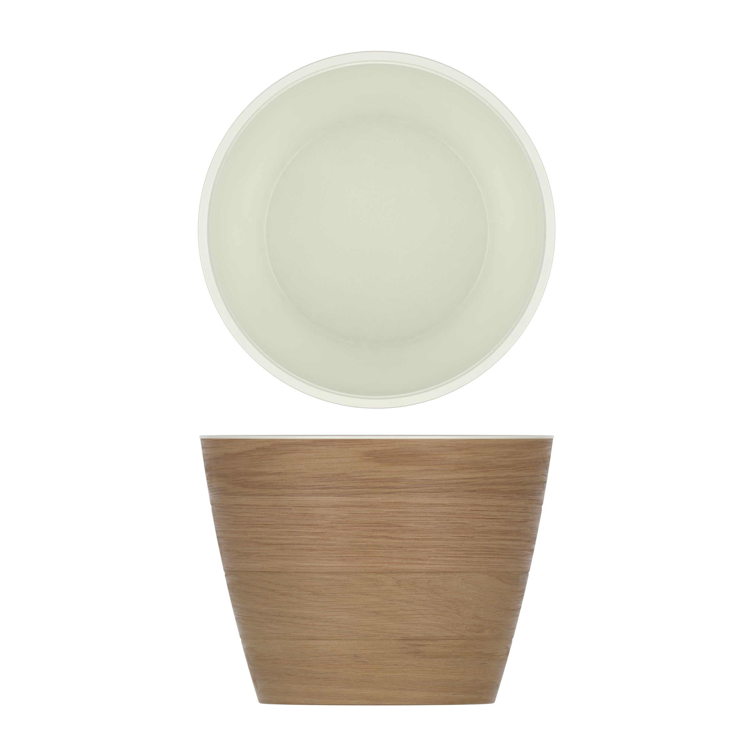 Light Oak/White New Haven Melamine Bowl 26.5 x 20cm