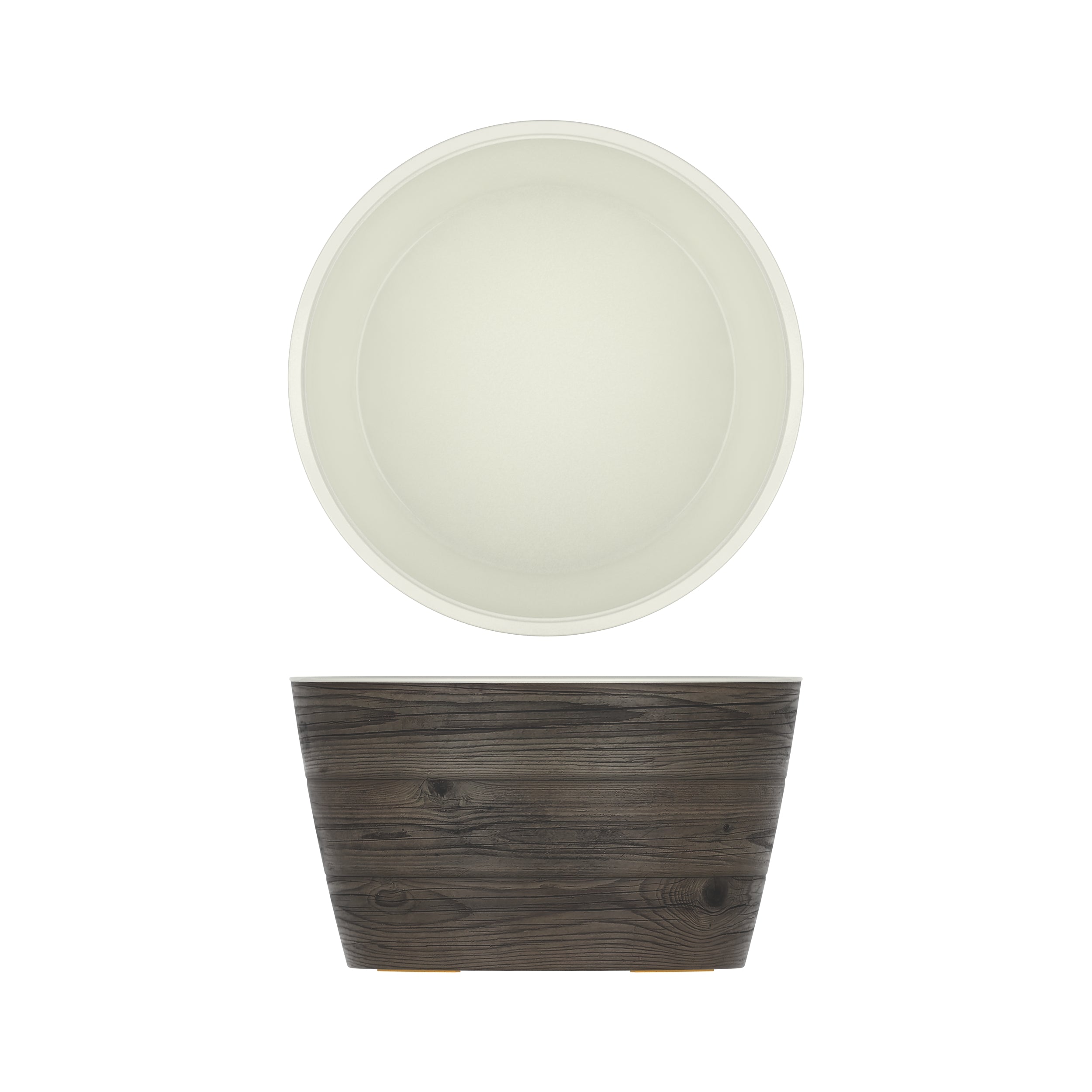 Oak/White New Haven Melamine Bowl 26.5 x 15cm