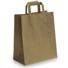 Recycled Kraft Paper Carrier Bag With Handles 250 x 300 x 140mm 250 Pack