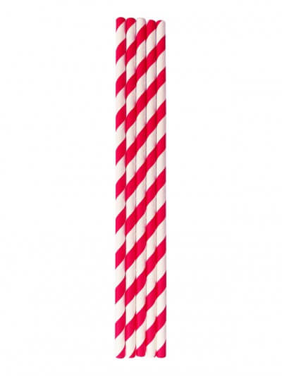 Paper Straws Red Stripe 250 Pack