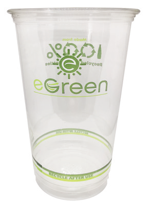 eGreen Go Green 100% Recyclable rPet Printed Disposable Pint Cup CE Marked 1000 Pack RG816CEG