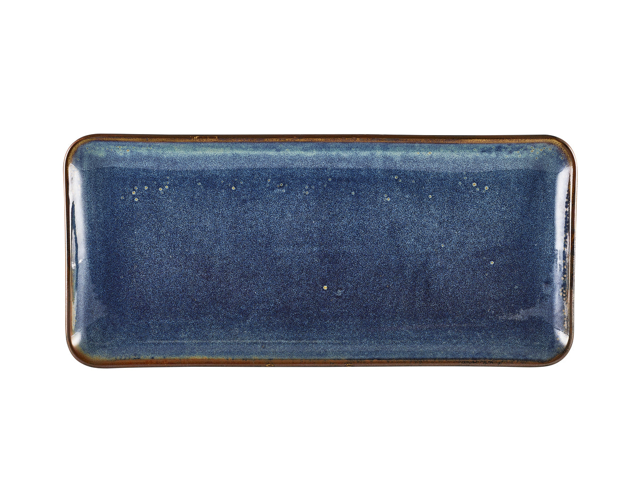 Terra Porcelain Aqua Blue Narrow Rectangular Platter 36 x 16.5cm 3 Pack