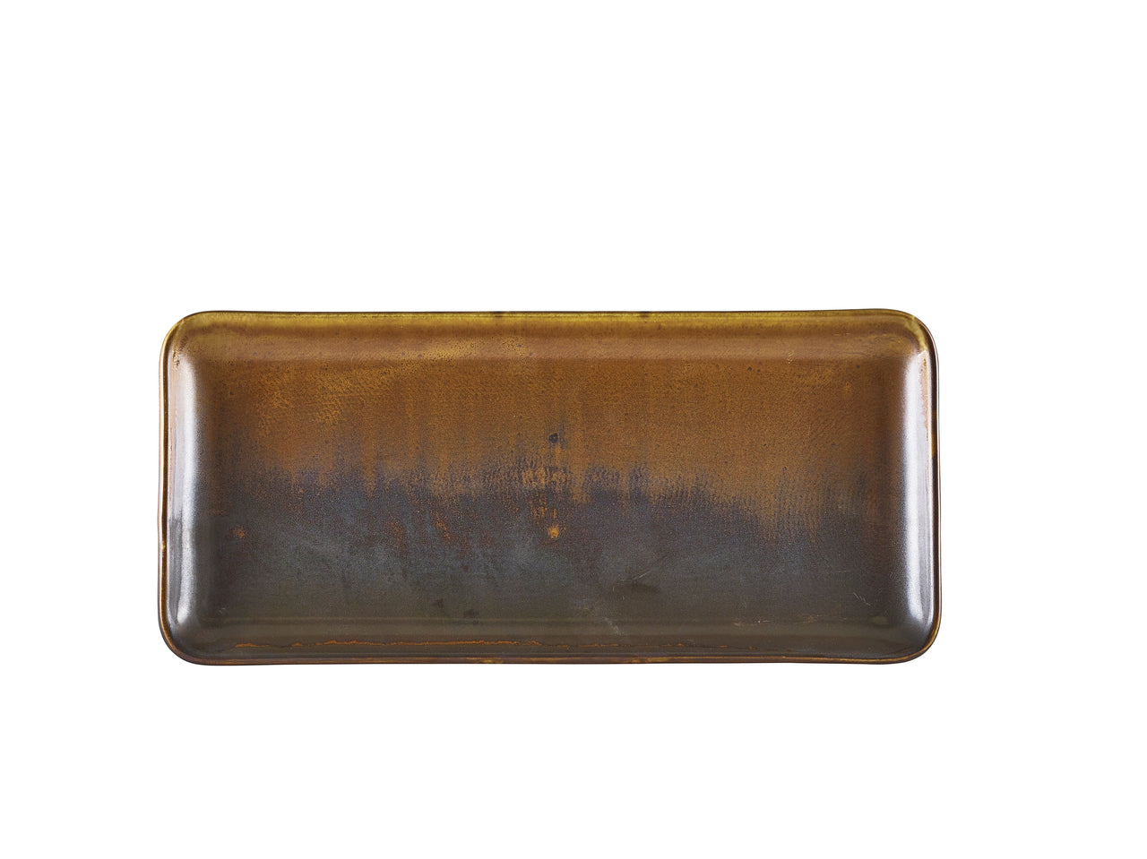 Terra Porcelain Rustic Copper Narrow Rectangular Platter 31 x 14cm 6 Pack