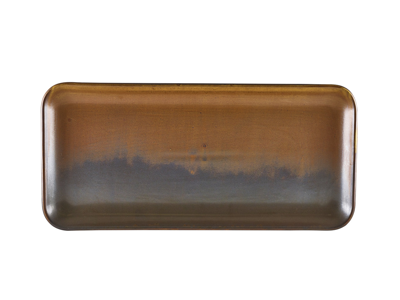 Terra Porcelain Rustic Copper Narrow Rectangular Platter 36 x 16.5cm 3 Pack