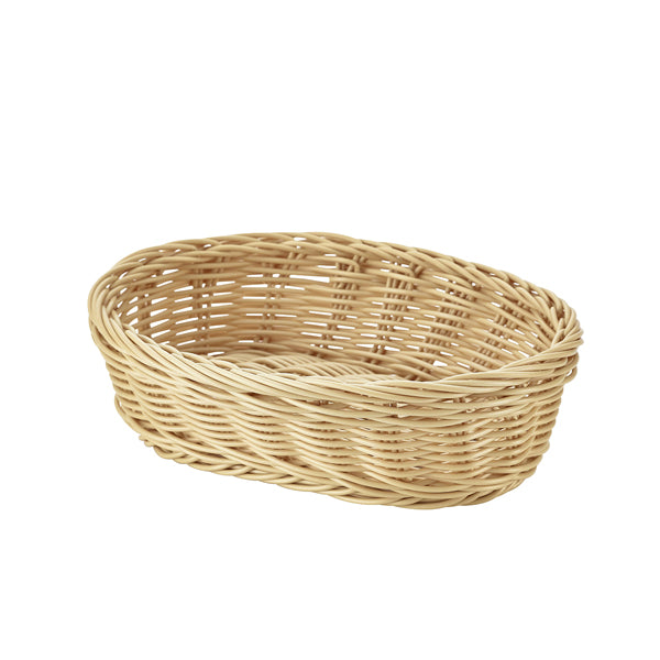 Oval Polywicker Basket 22.5 x 15.5 x 6.5cm 6 Pack