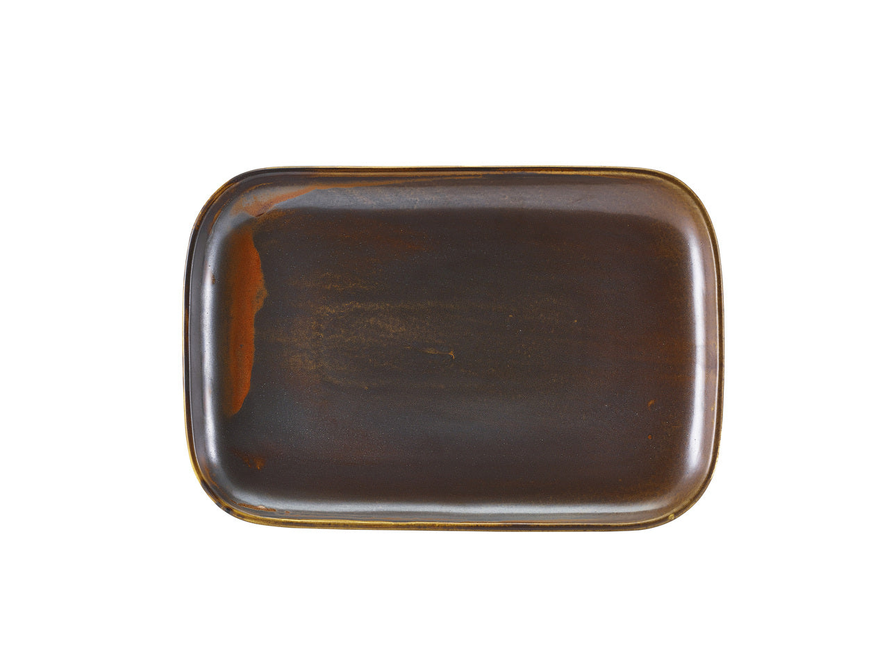 Terra Porcelain Rustic Copper Rectangular Plate 34.5 x 23.5cm 6 Pack