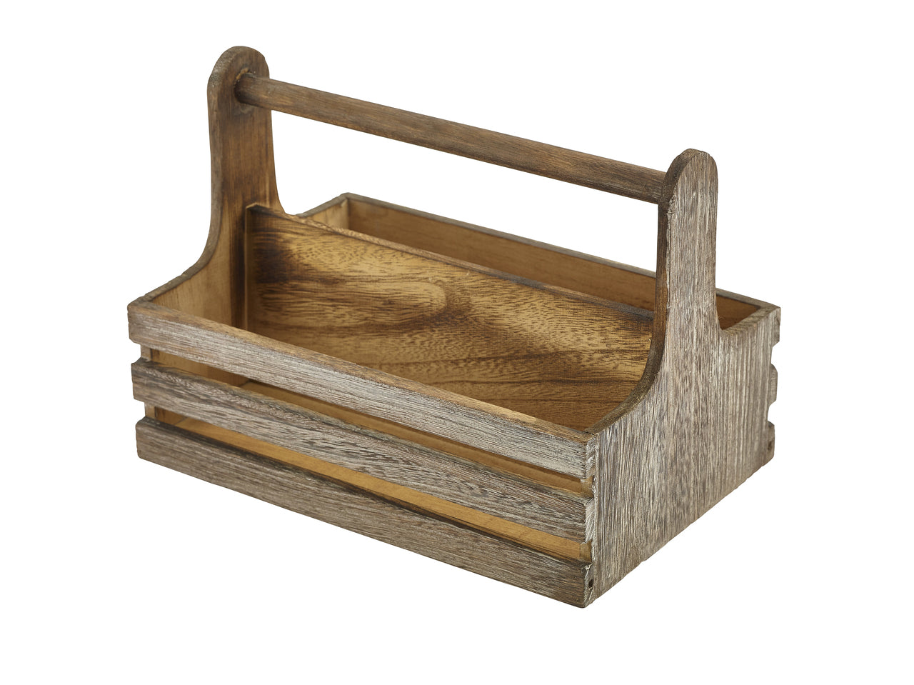 Medium Rustic Wooden Table Caddy