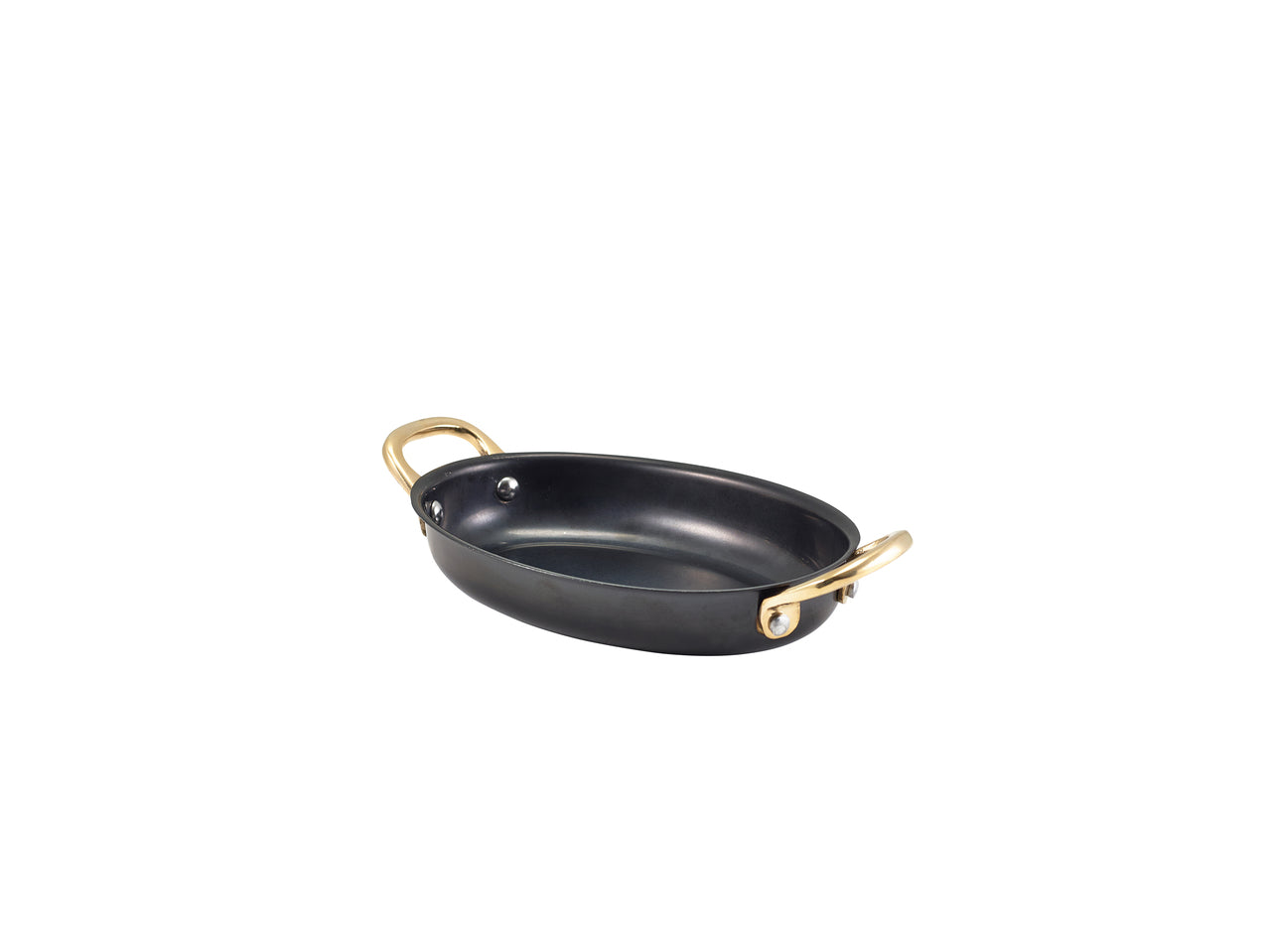 GenWare Black Vintage Steel Oval Dish 16.5 x 12.5cm 6 Pack