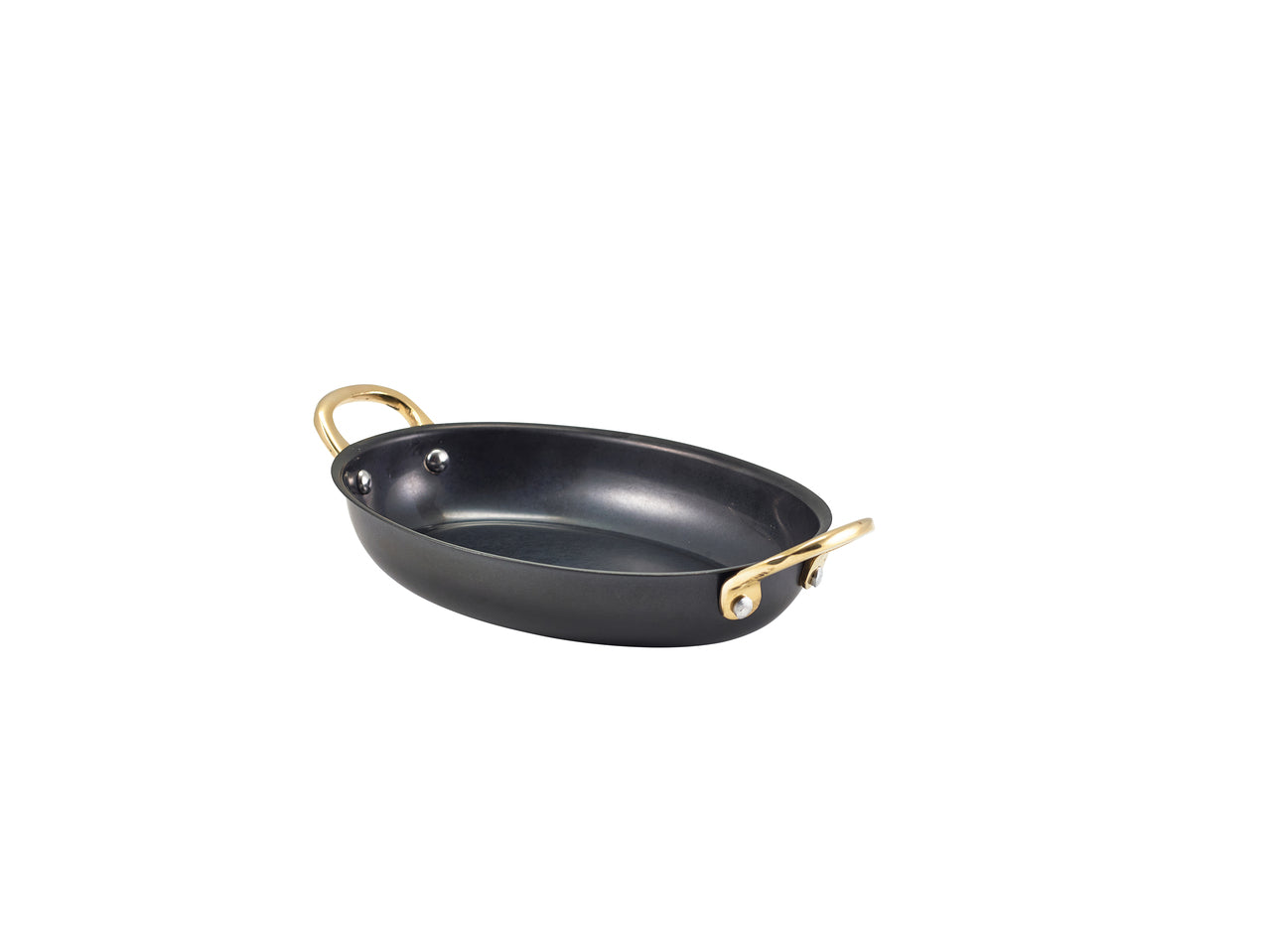 GenWare Black Vintage Steel Oval Dish 18.5 x 13.5cm 6 Pack