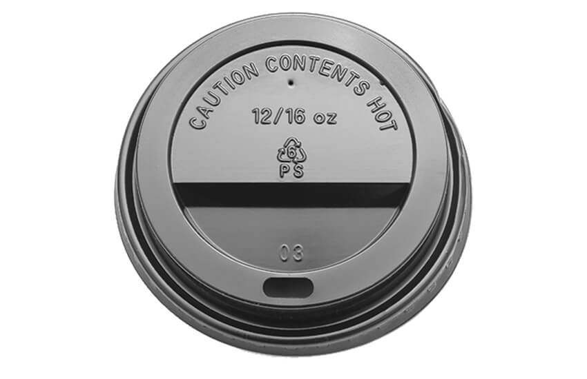 Coffee Cup Lid For 12 & 16oz Cups Black 1000 Pack