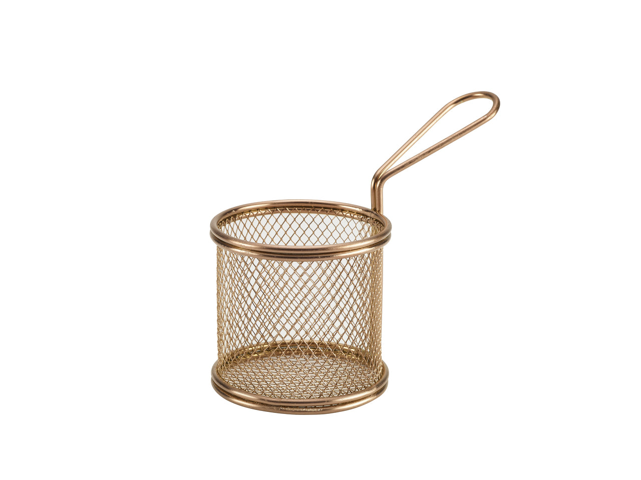 Copper Serving Fry Basket Round 9.3 x 9cm 6 Pack