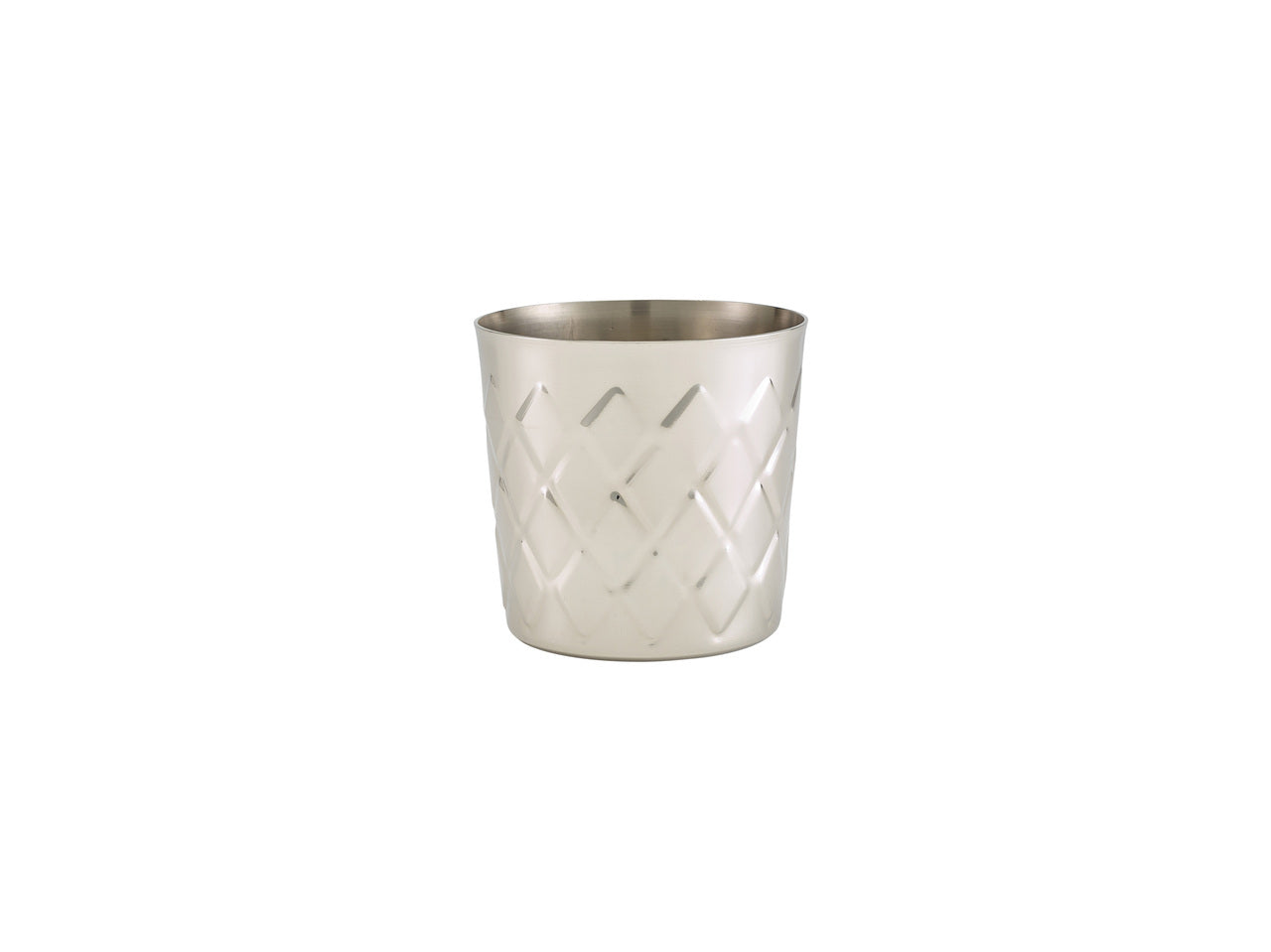 Diamond Pattern Stainless Steel Serving Cup 8.5 x 8.5cm 12 Pack