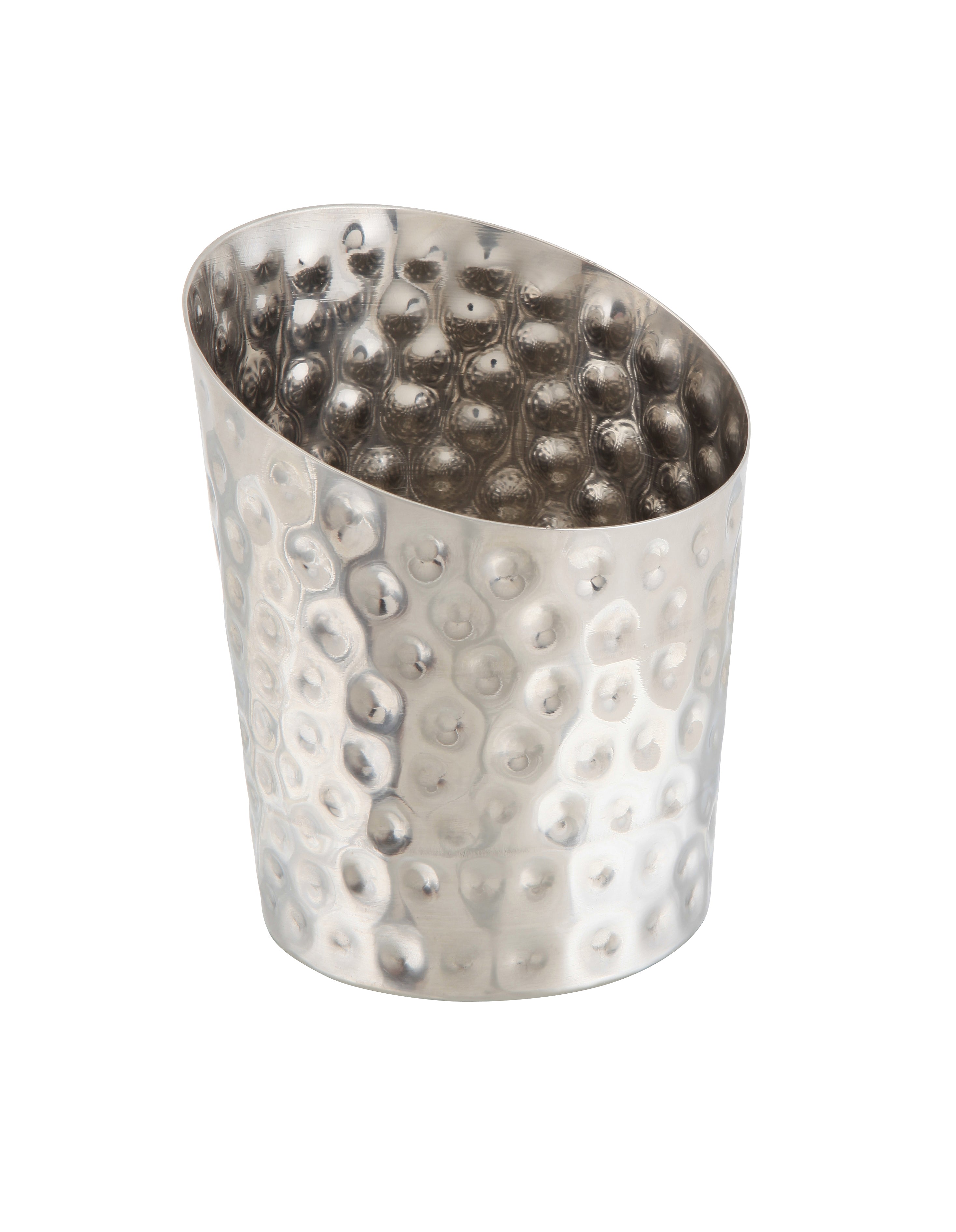 Hammered Stainless Steel Angled Cone 9.5 x 11.6cm (Dia x H) 12 Pack