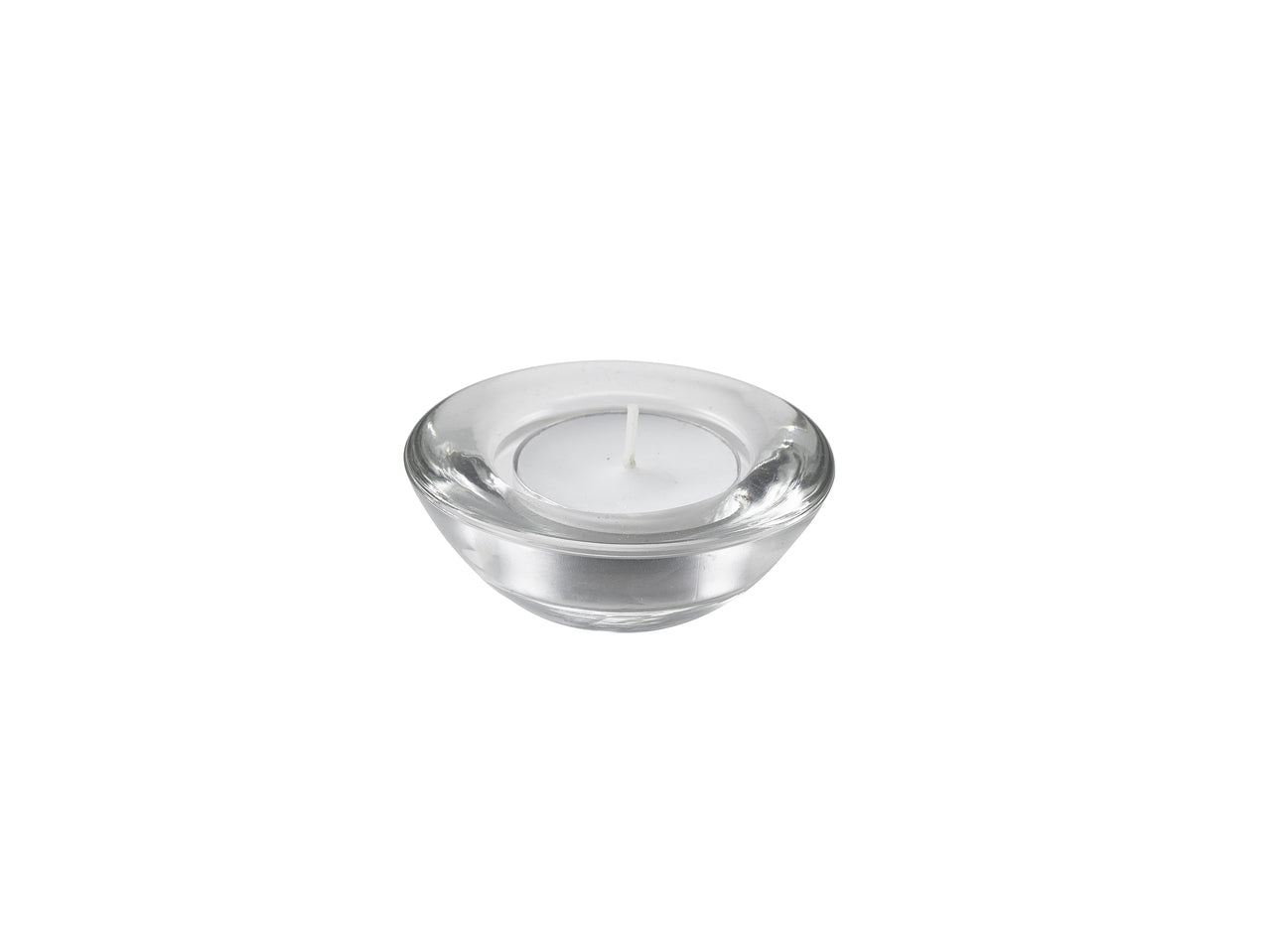 Genware Glass Round Tealight Holder 75mm Dia 12 Pack