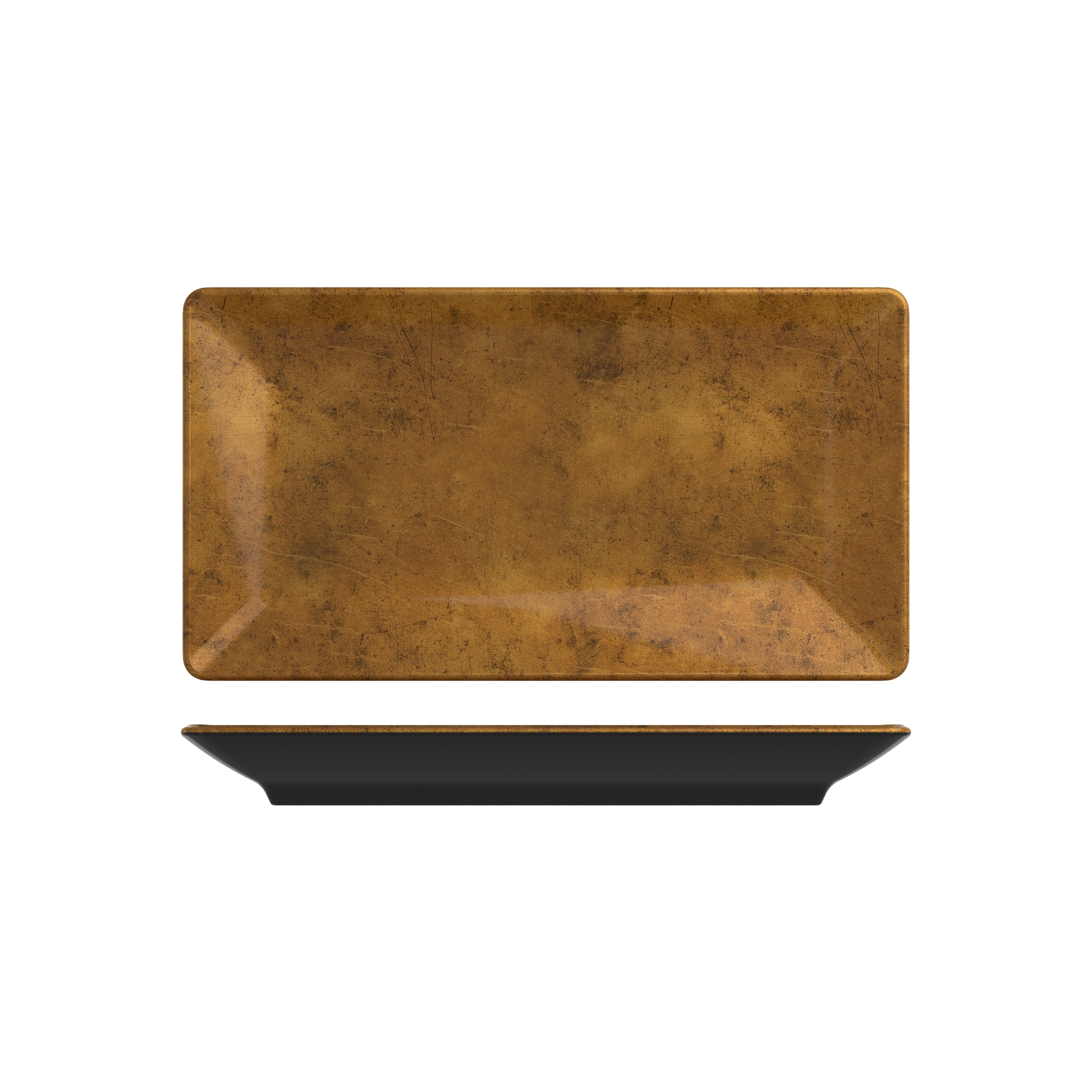 Copper/Black Utah Melamine Platter 32.5 x 17.5cm 6 Pack