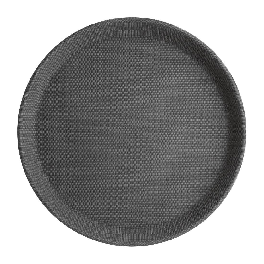 Olympia Round Non Slip Tray Black 16in