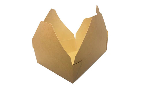 Medium Takeaway Food Box No.8 Kraft 1300ml 160 x 125 x 70mm 300 Pack