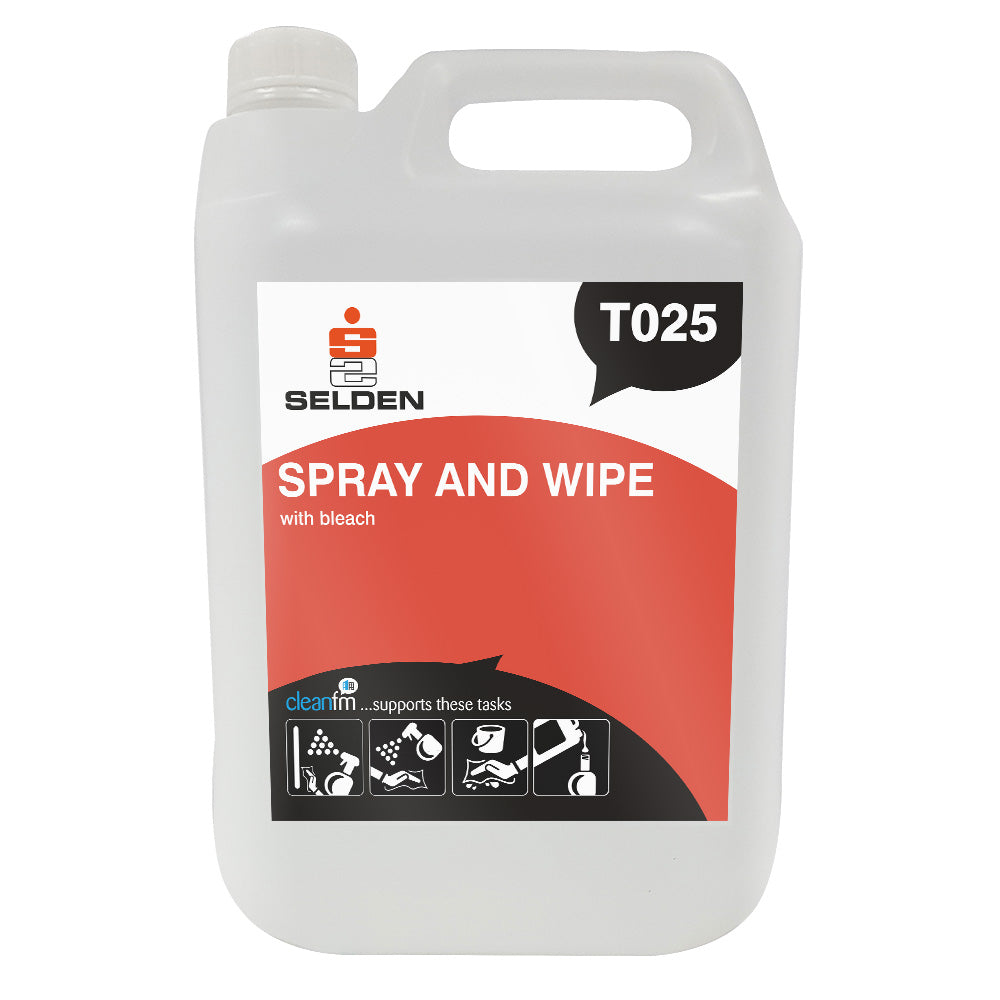 Spray And Wipe With Bleach 5Ltr